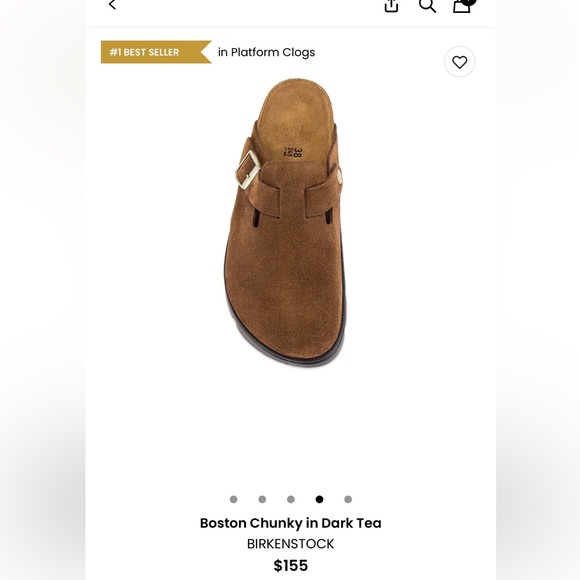 Birkenstock Boston Chunky Clogs in Dark Tea - Picture 2 of 8